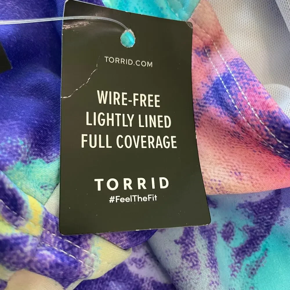 Torrid NWT Wireless Scoop Long Length Swim Dress With Brief- Tie Dye Size 0X - Picture 8 of 11